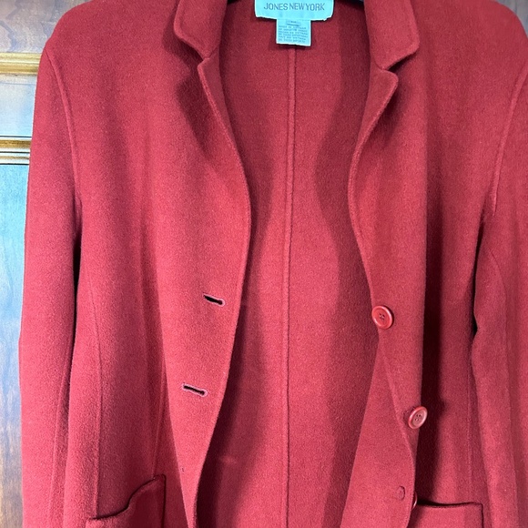 Jones New York Brick Red Wool Blazer, Size 12 - Picture 11 of 16